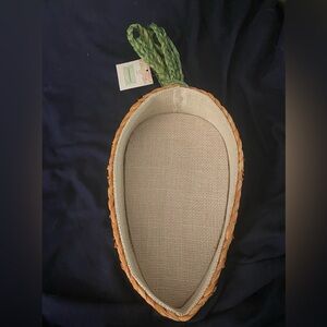 Woven Carrot-Shaped Basket - Orange and Green